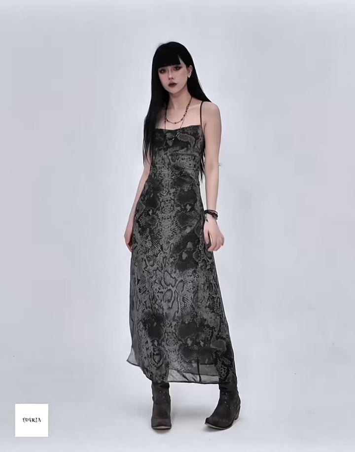Snake print camisole dress / lg1253 