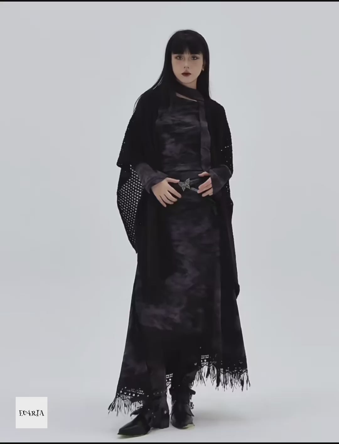 black knit cape / LG1174