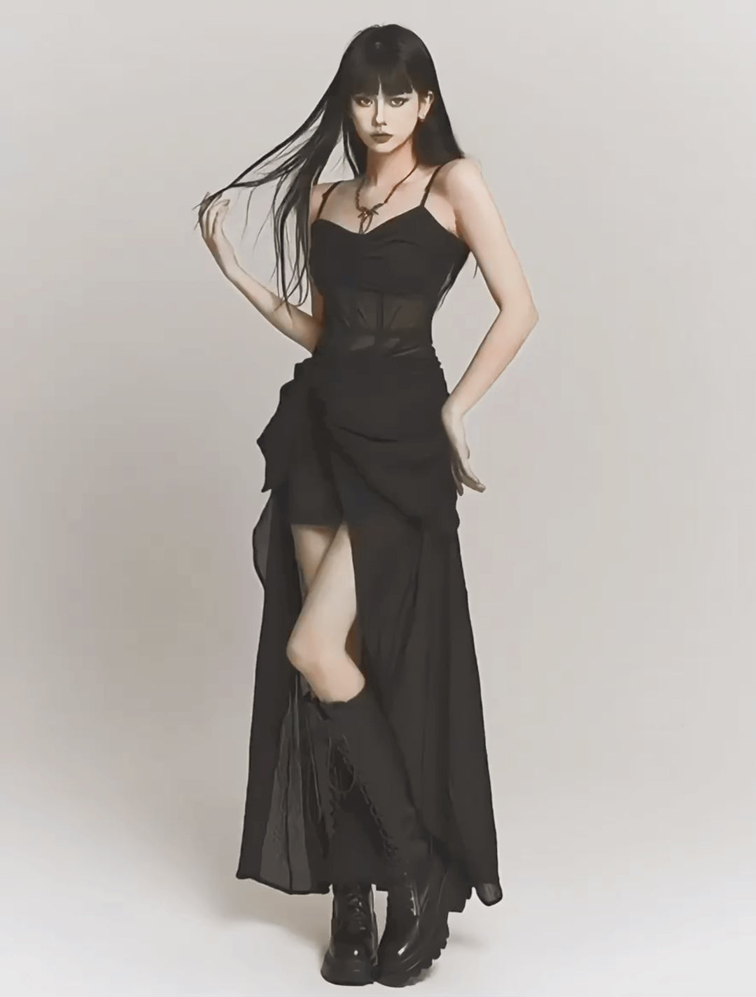 【당일 배송】black gothic one piece dress / LG1101