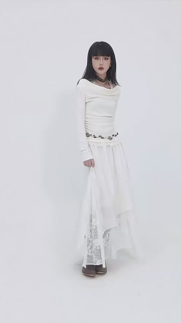 Dual Layer Lace Skirt/lg1349 