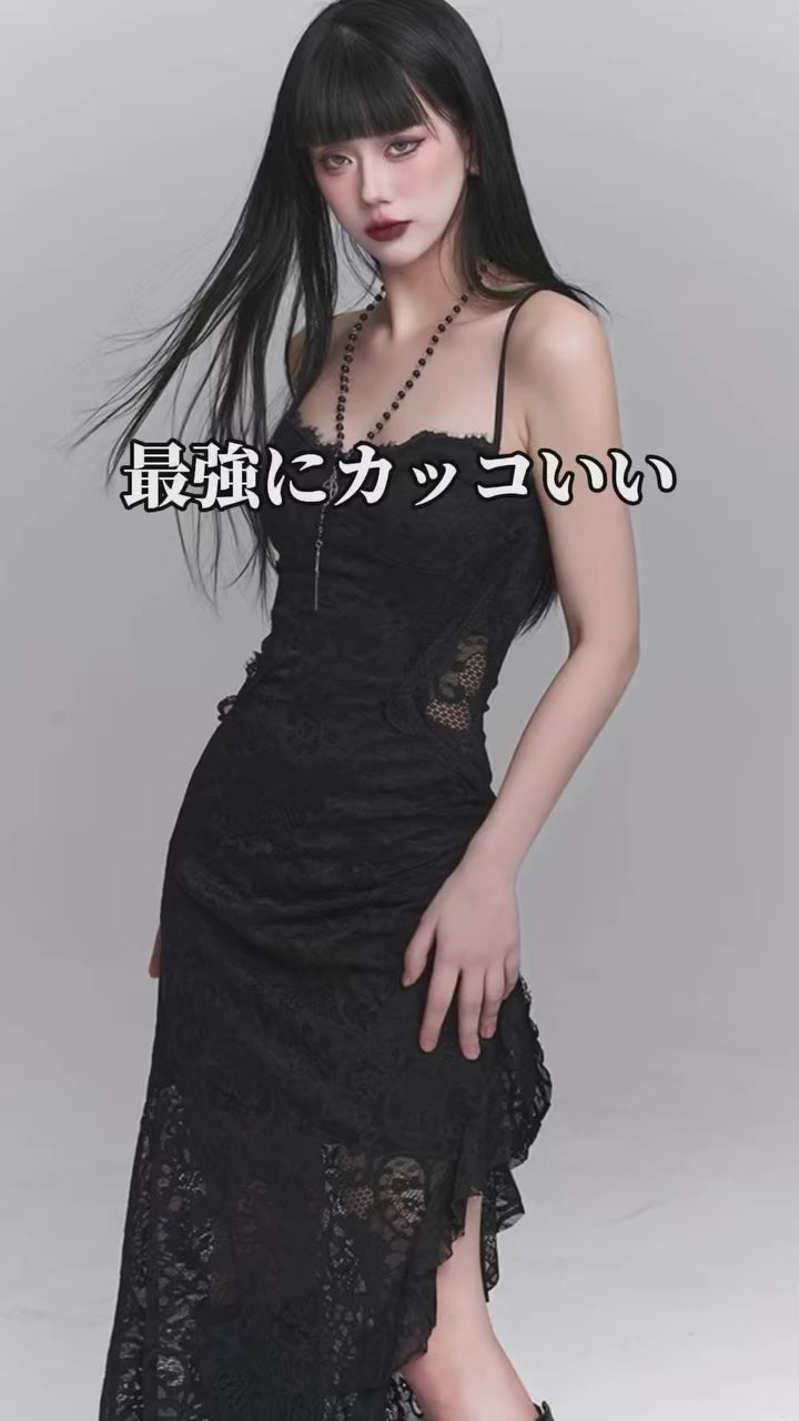 black lace suspender dress / LG1241