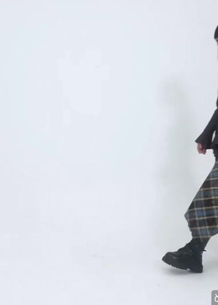 Check Frill Long Skirt / lg1365