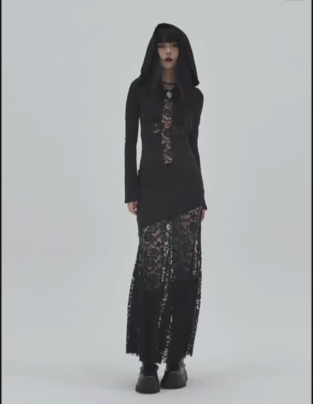 【당일 배송】 hooded long dress / LG1141 