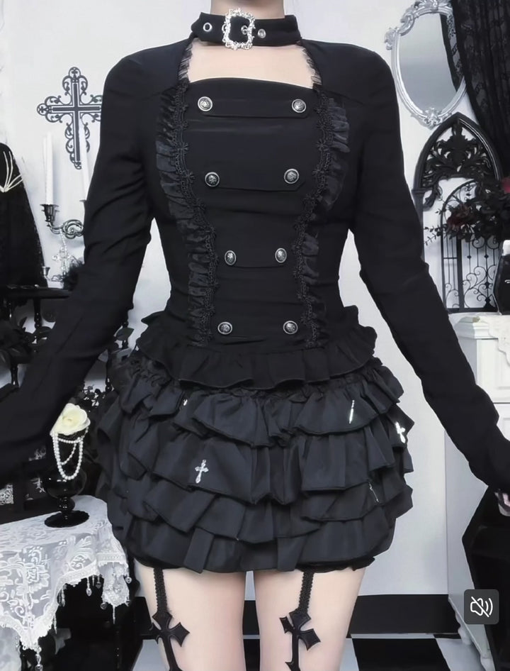 GOTHIC CHOKER CORSET TOP / LG1560