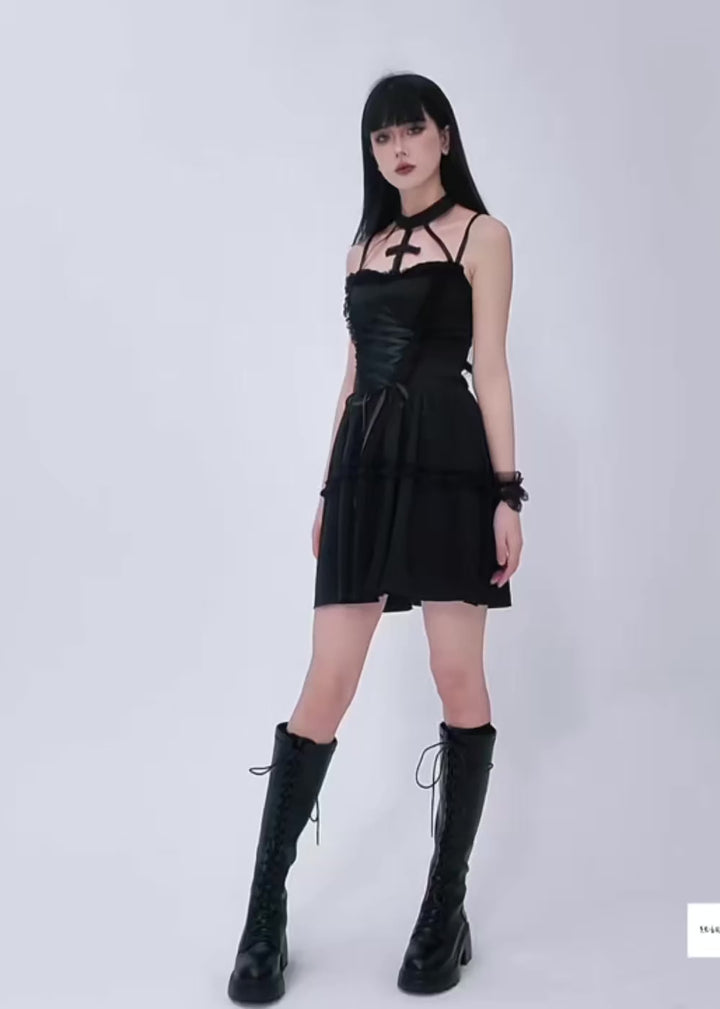 Gothic Cross Strap Dress / LG1284