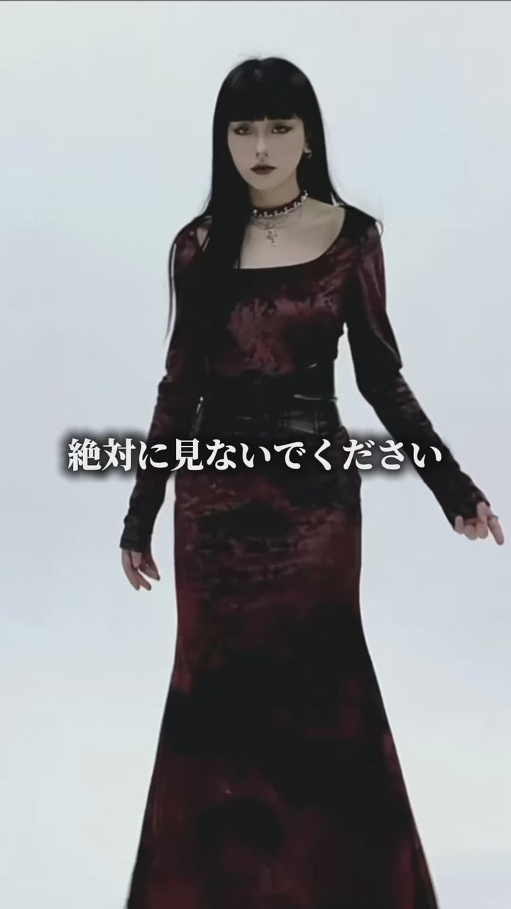 Red Marble Long Dress / LG1512