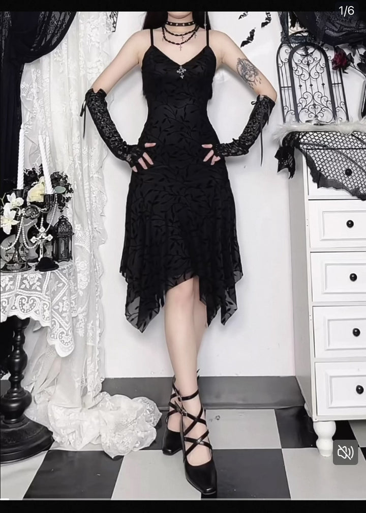 GOTHIC DRAPE MIDI DRESS / LG1564