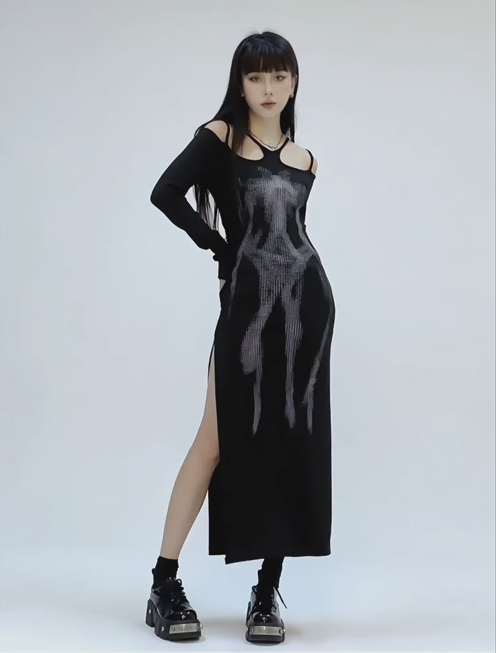 black suspender dress/lg1133