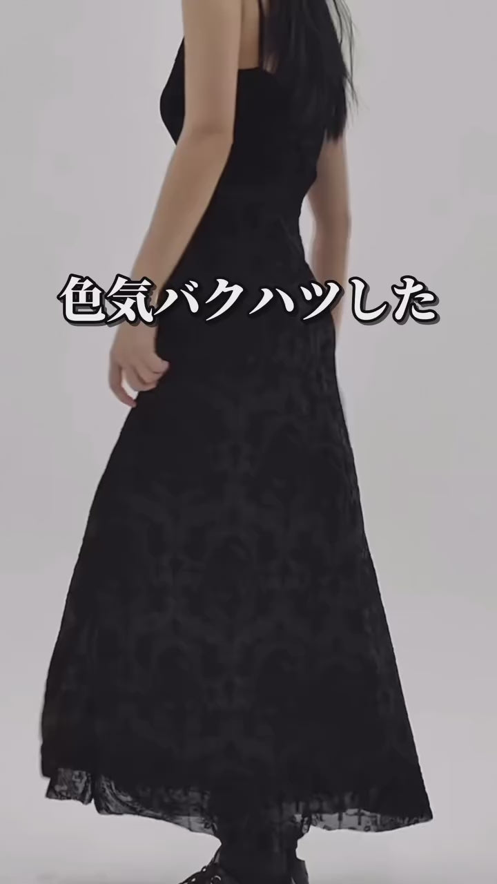 black lace cami dress/LG1136