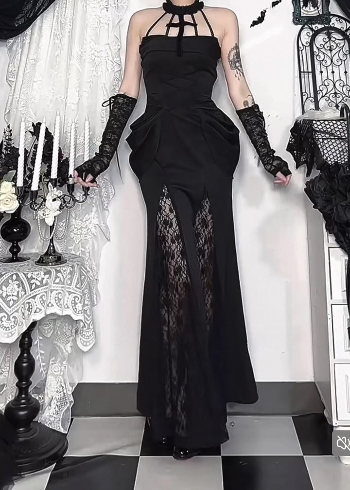GOTHIC CROSS STRAP LONG DRESS / LG1557