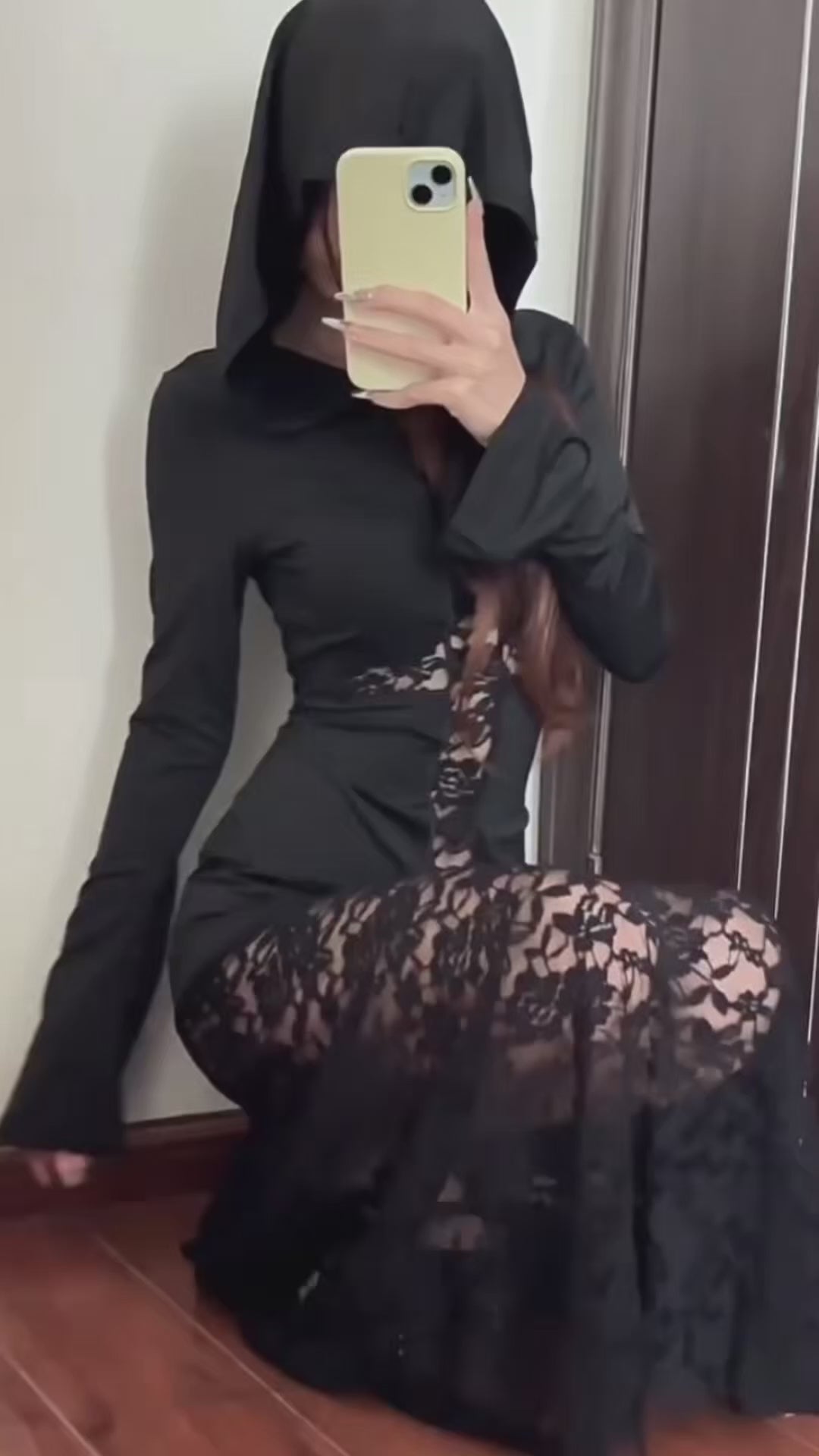 hooded long dress / LG1141 