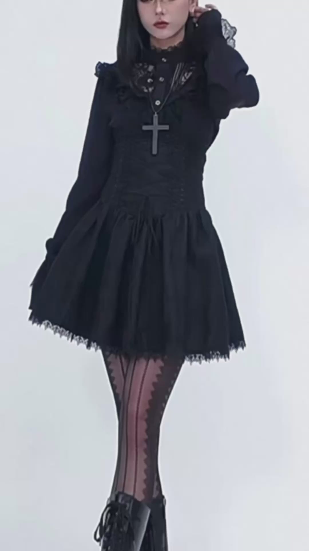 Midnight Ruffle Blouse / LG1403_e4r