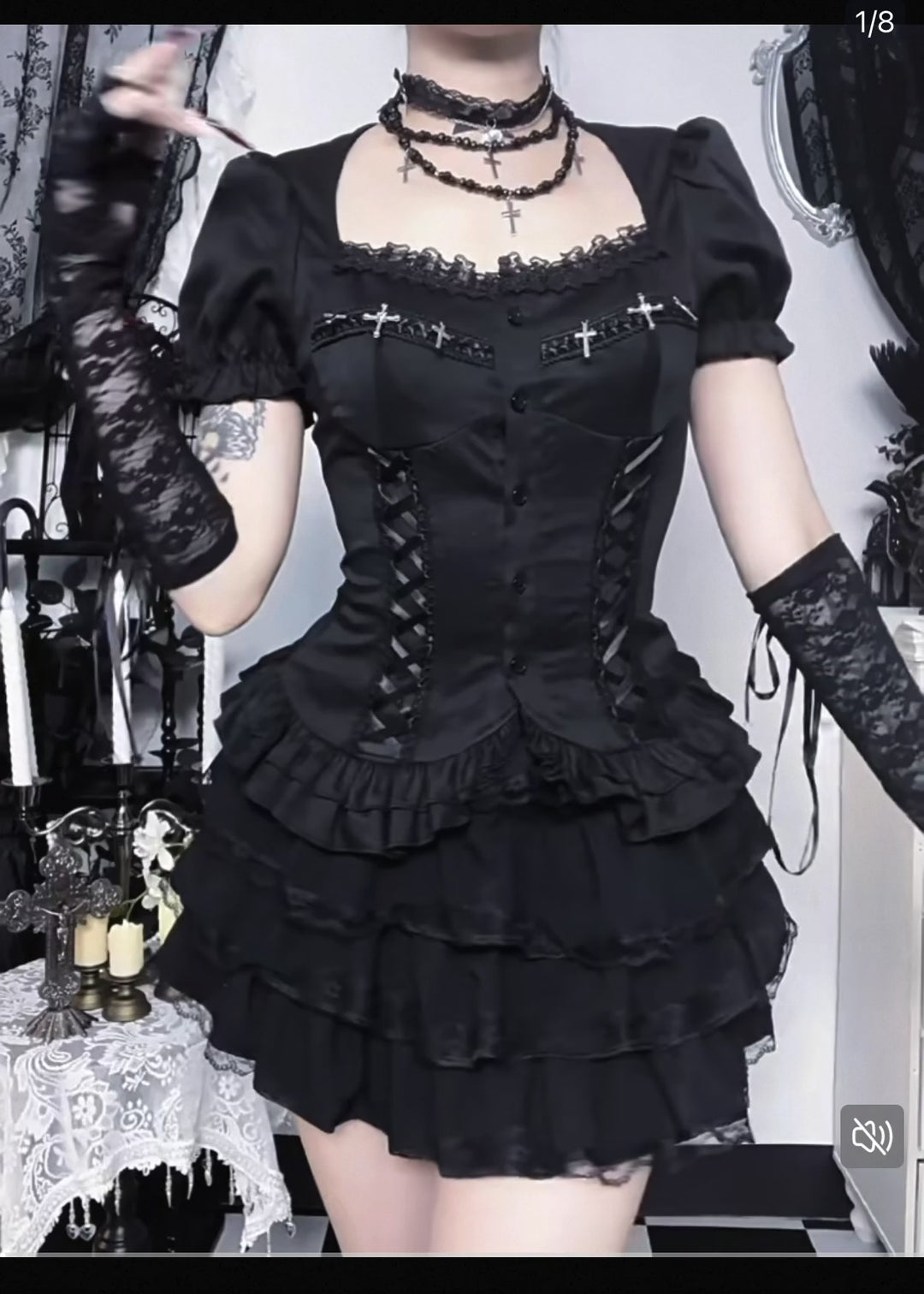 GOTHIC CORSET FRILL SET / LG1562