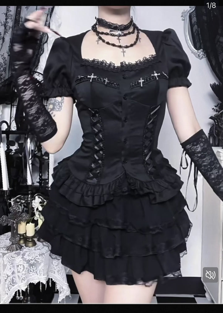 GOTHIC CORSET FRILL SET / LG1562