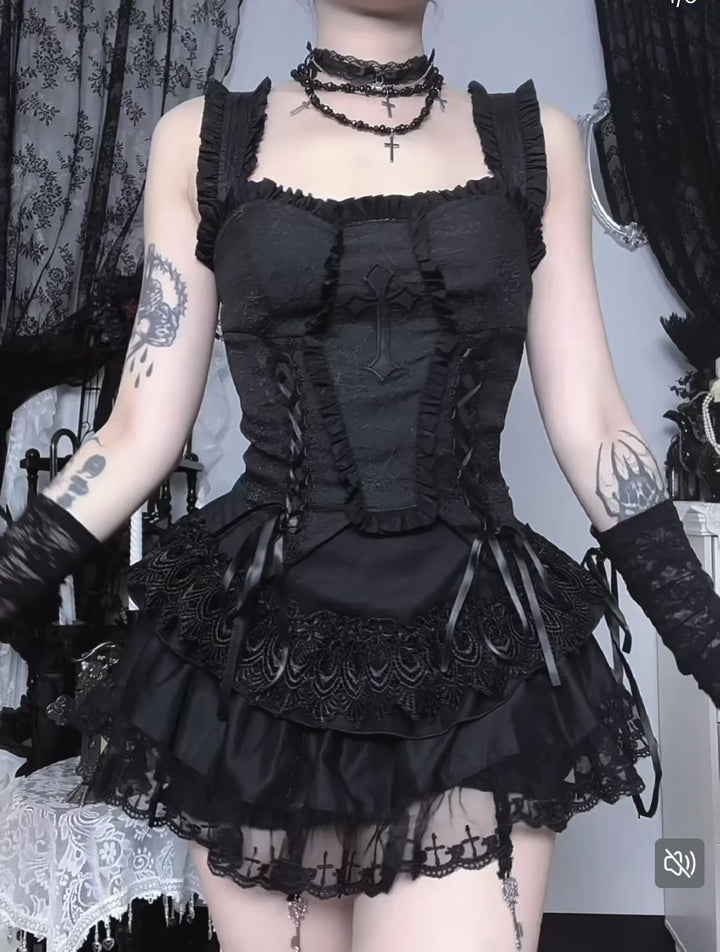 GOTHIC CORSET TOPS &amp; SKIRT / LG1611