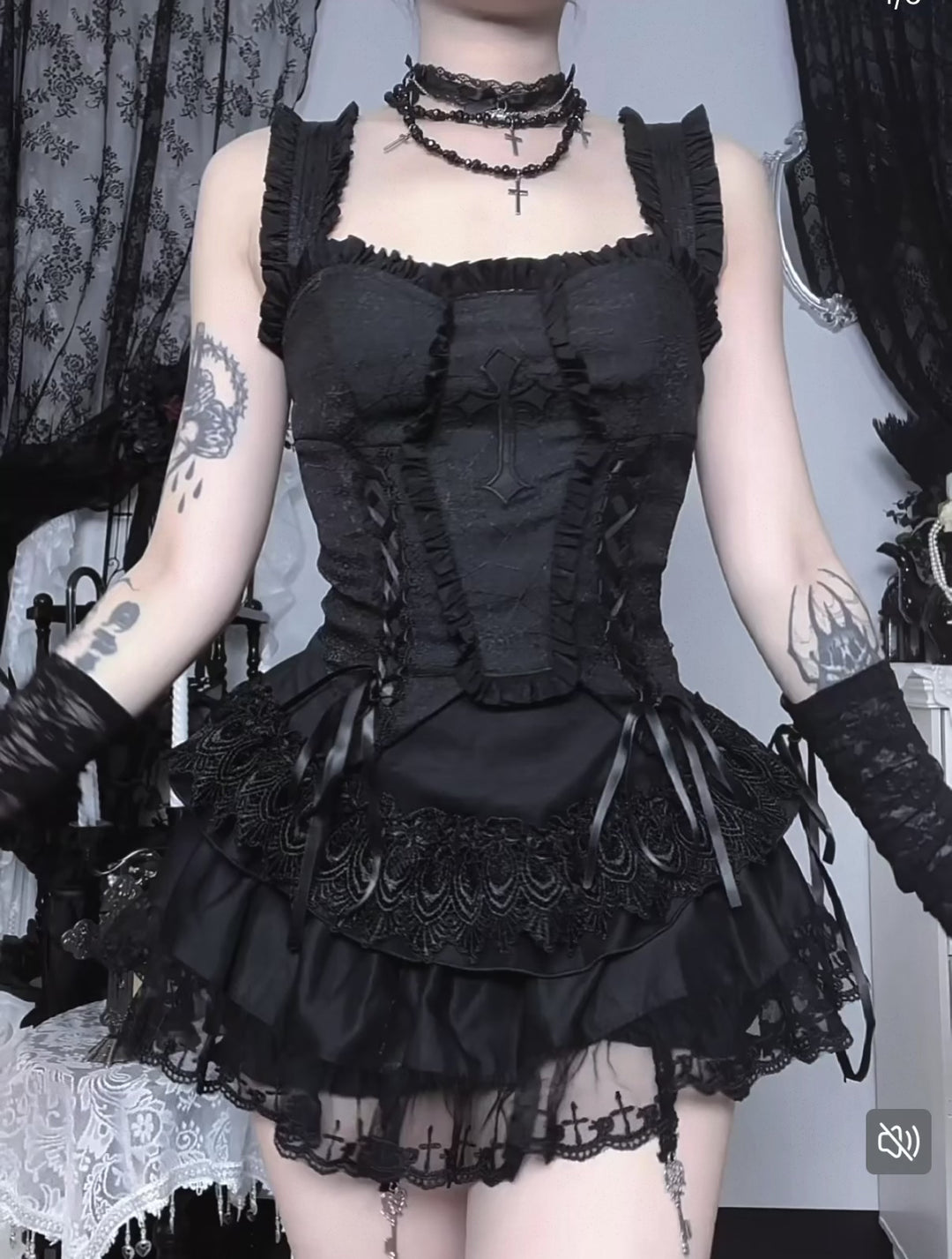 GOTHIC CORSET TOPS & SKIRT / LG1611