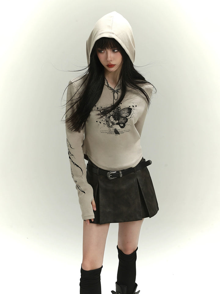 hooded short sweatshirt / LG1104