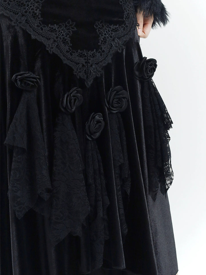 【당일 배송】black velvet mermaid skirt/lg1126