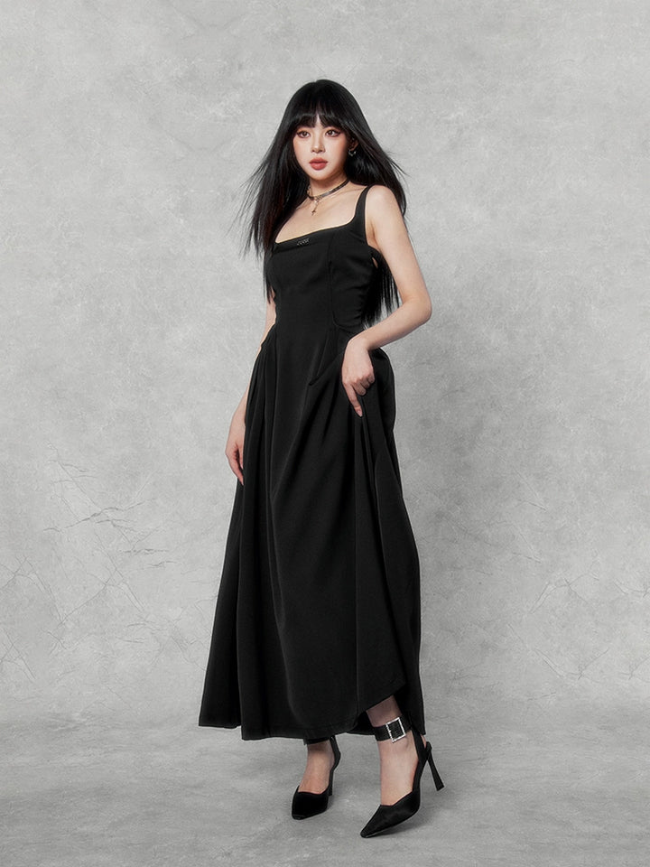 square neck suspender dress/vo1115