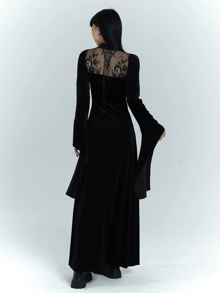 black velvet gothic dress+corset/lg1131