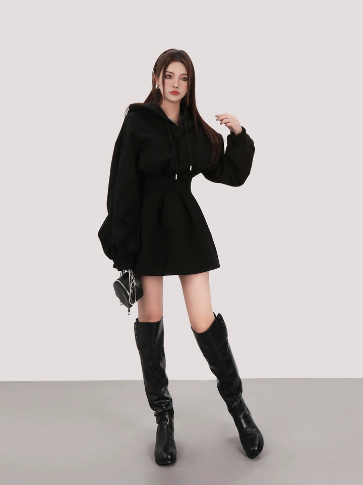 hooded sweatshirt dress/mu1102