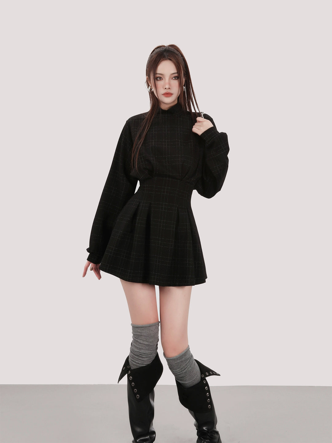 volume sleeve mini dress /mu1109