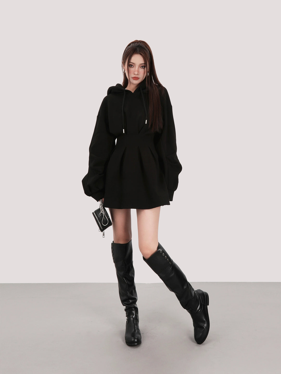 hooded sweatshirt dress/mu1102