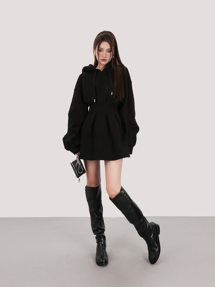 hooded sweatshirt dress/mu1102