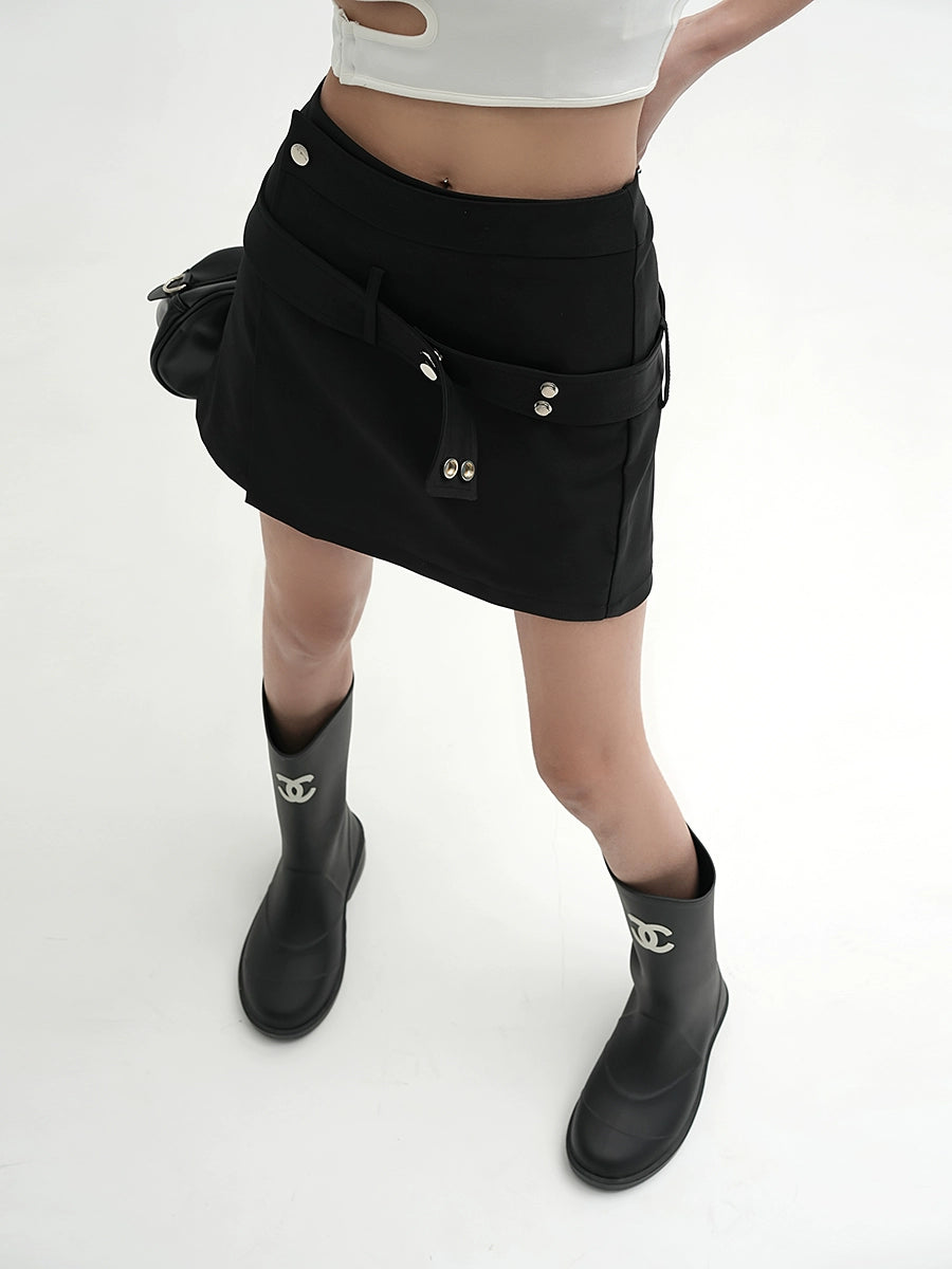 belted wrap skirt/sr1111