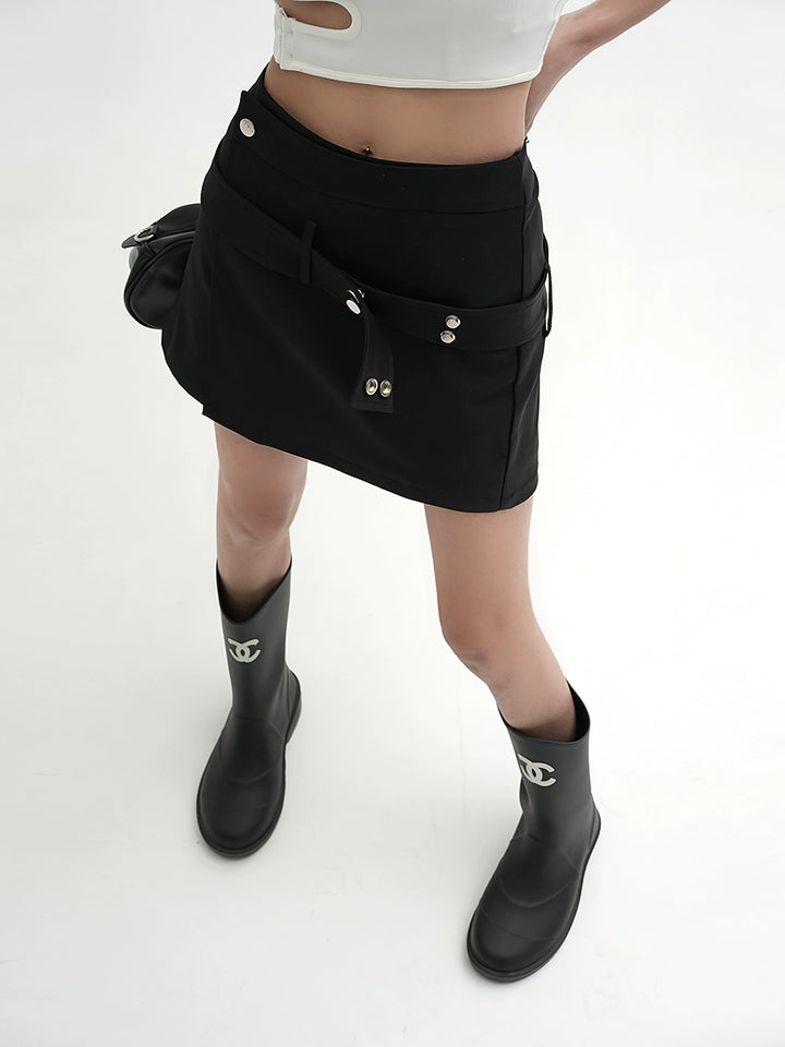 belted wrap skirt/sr1111