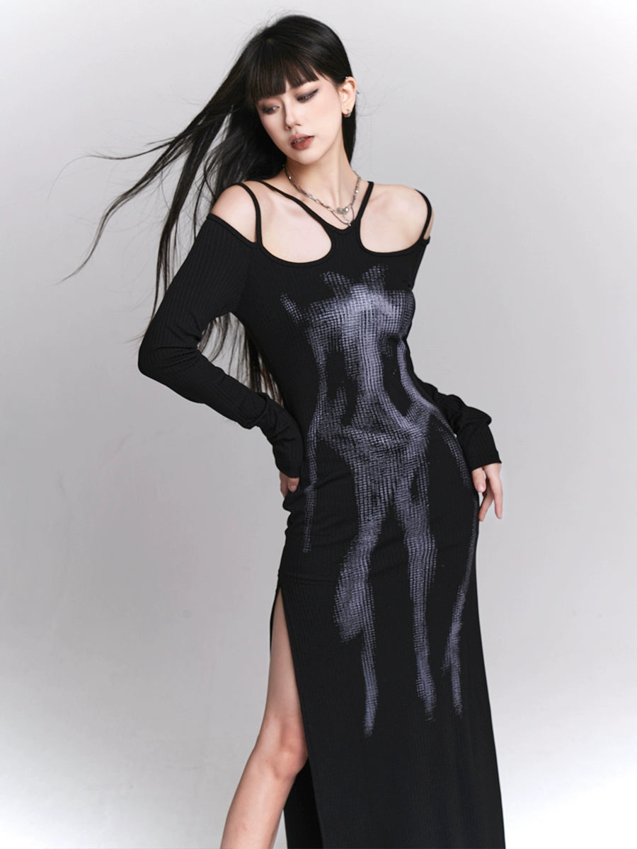 black suspender dress/lg1133