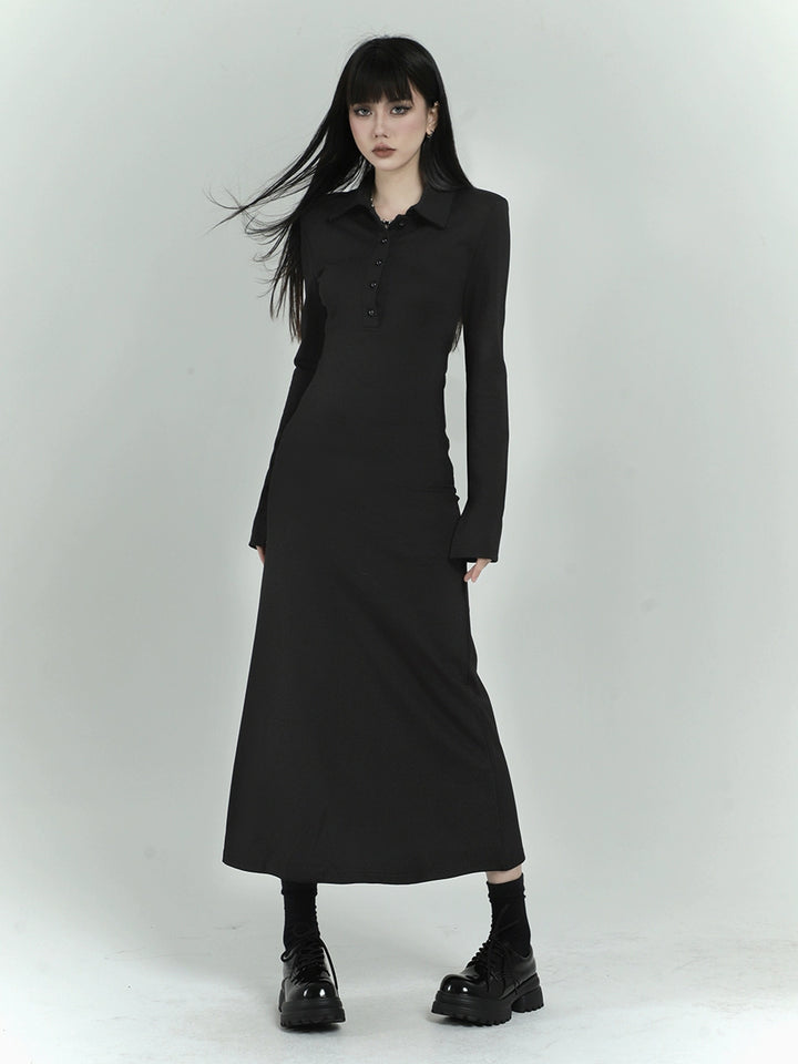 long sleeve polo dress/lg1129