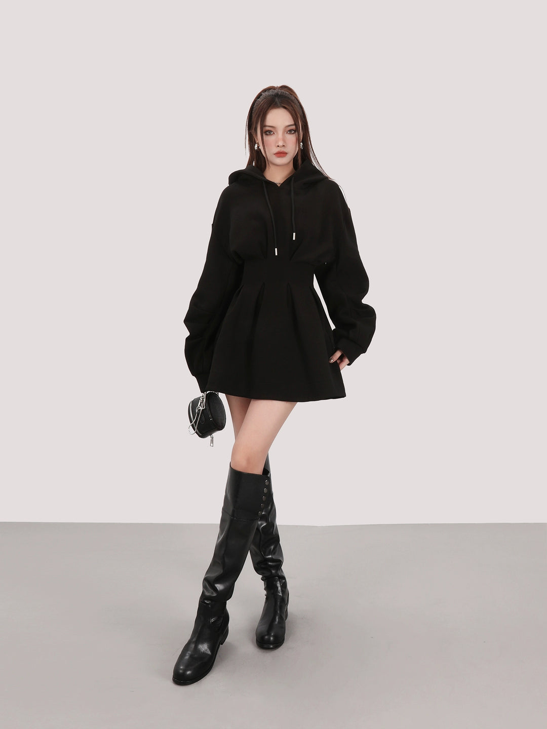 hooded sweatshirt dress/mu1102