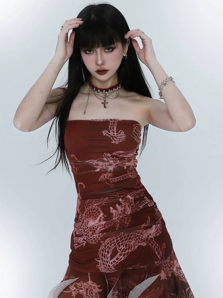 red dragon one piece dress / lg1115