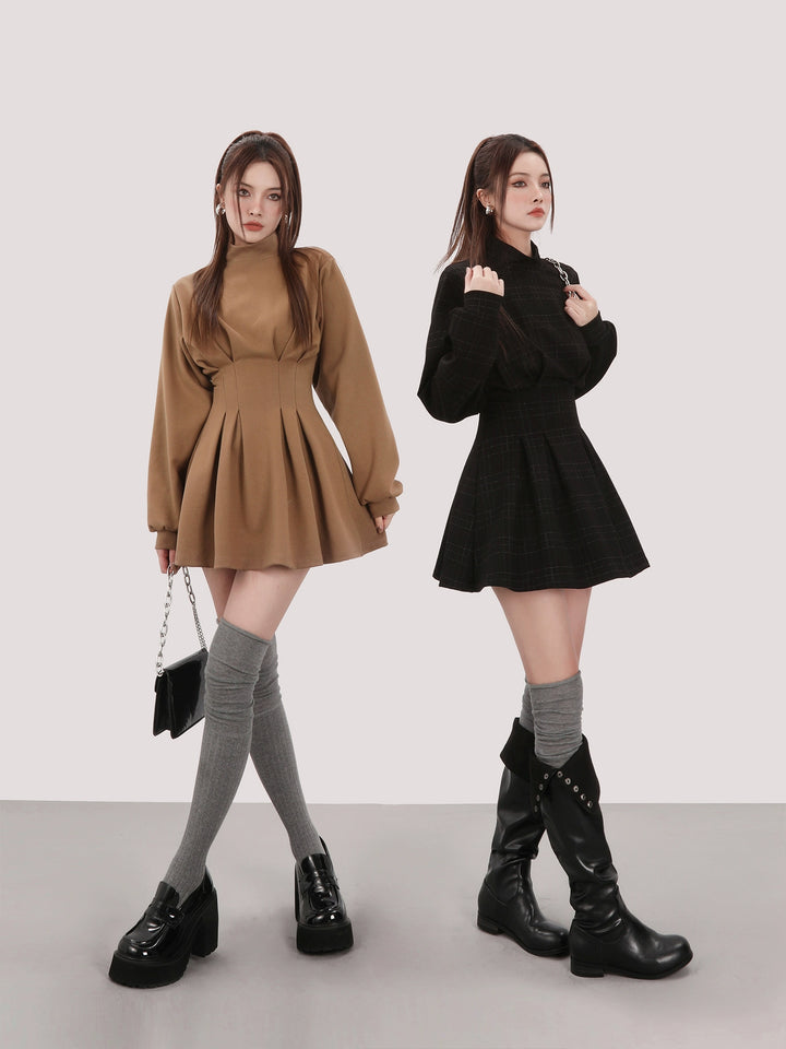 volume sleeve mini dress /mu1109