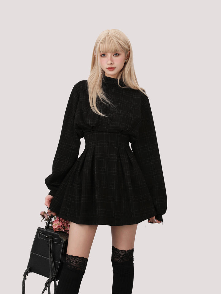 volume sleeve mini dress /mu1109