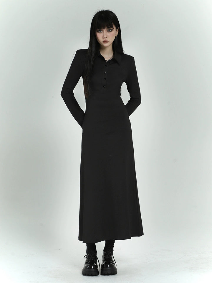 long sleeve polo dress/lg1129