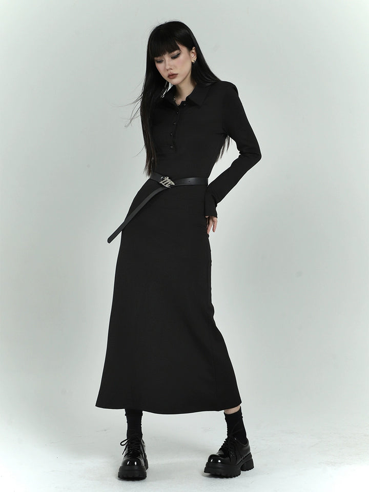 long sleeve polo dress/lg1129