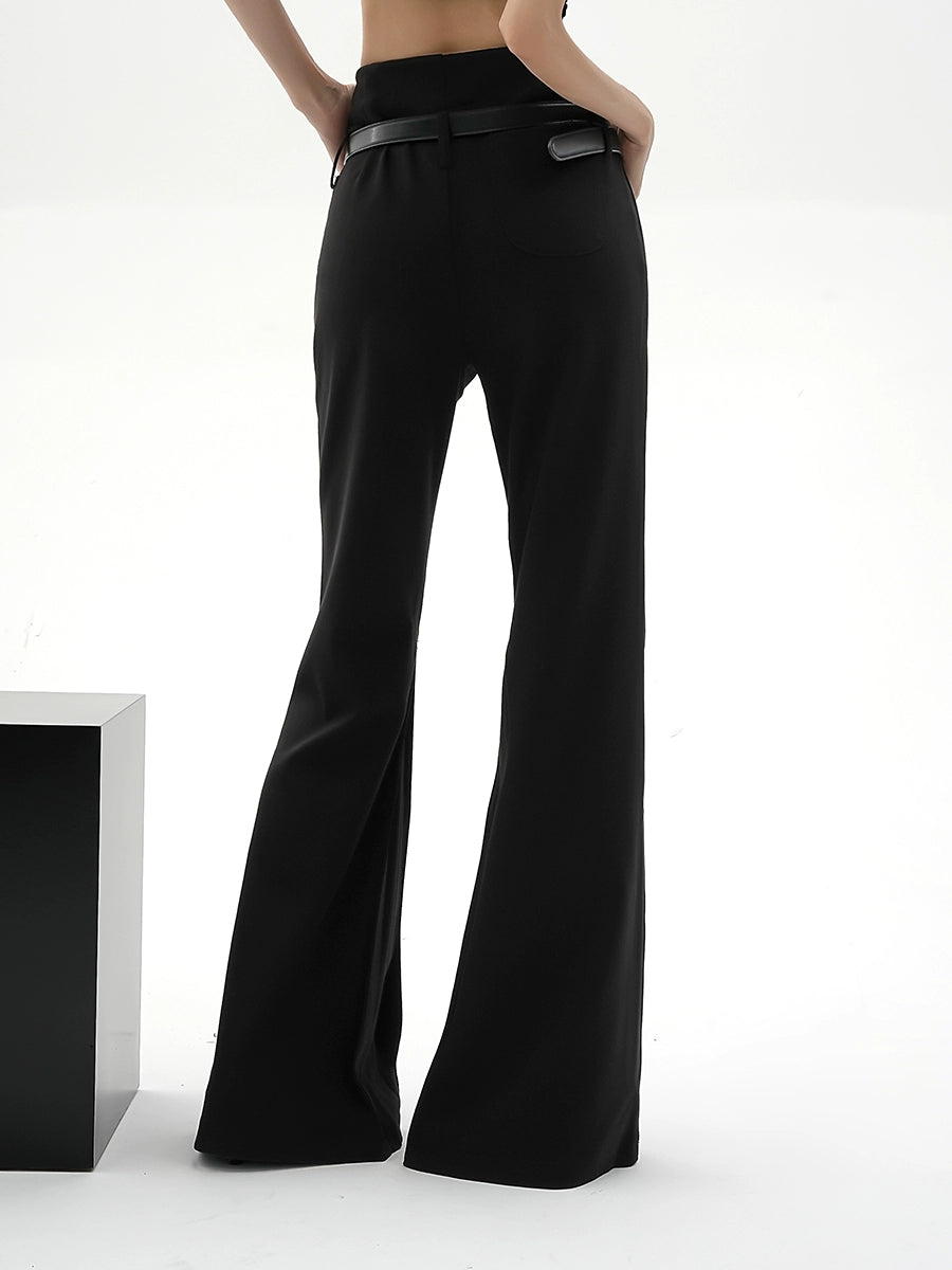 black flare long pants/sr1110