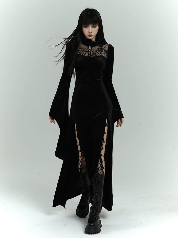 black velvet gothic dress+corset/lg1131